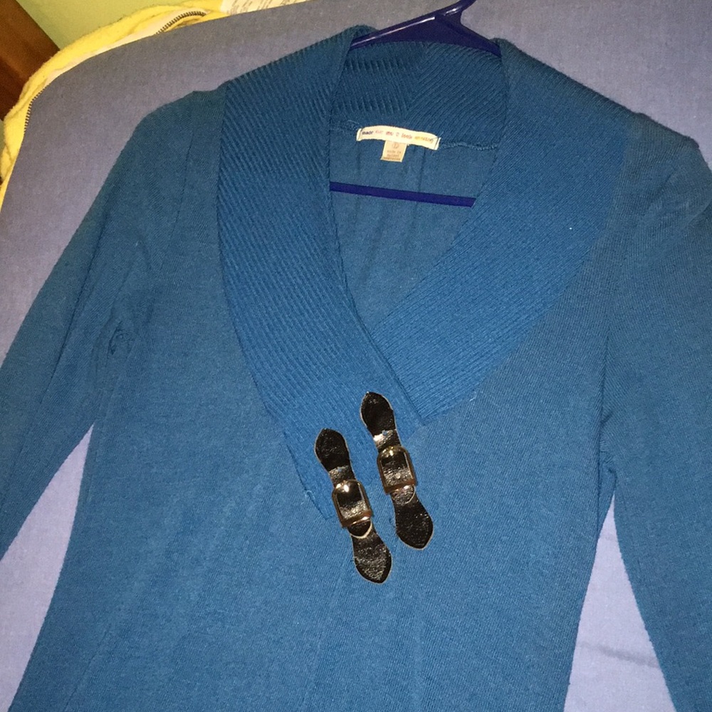 Green blue long sleeve dress